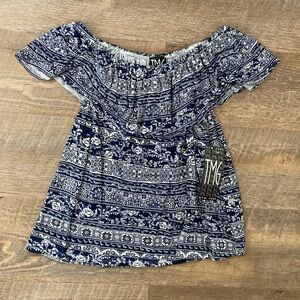 TMG New York | Off Shoulder Mixed Floral Print Spanish Style Blouse Top